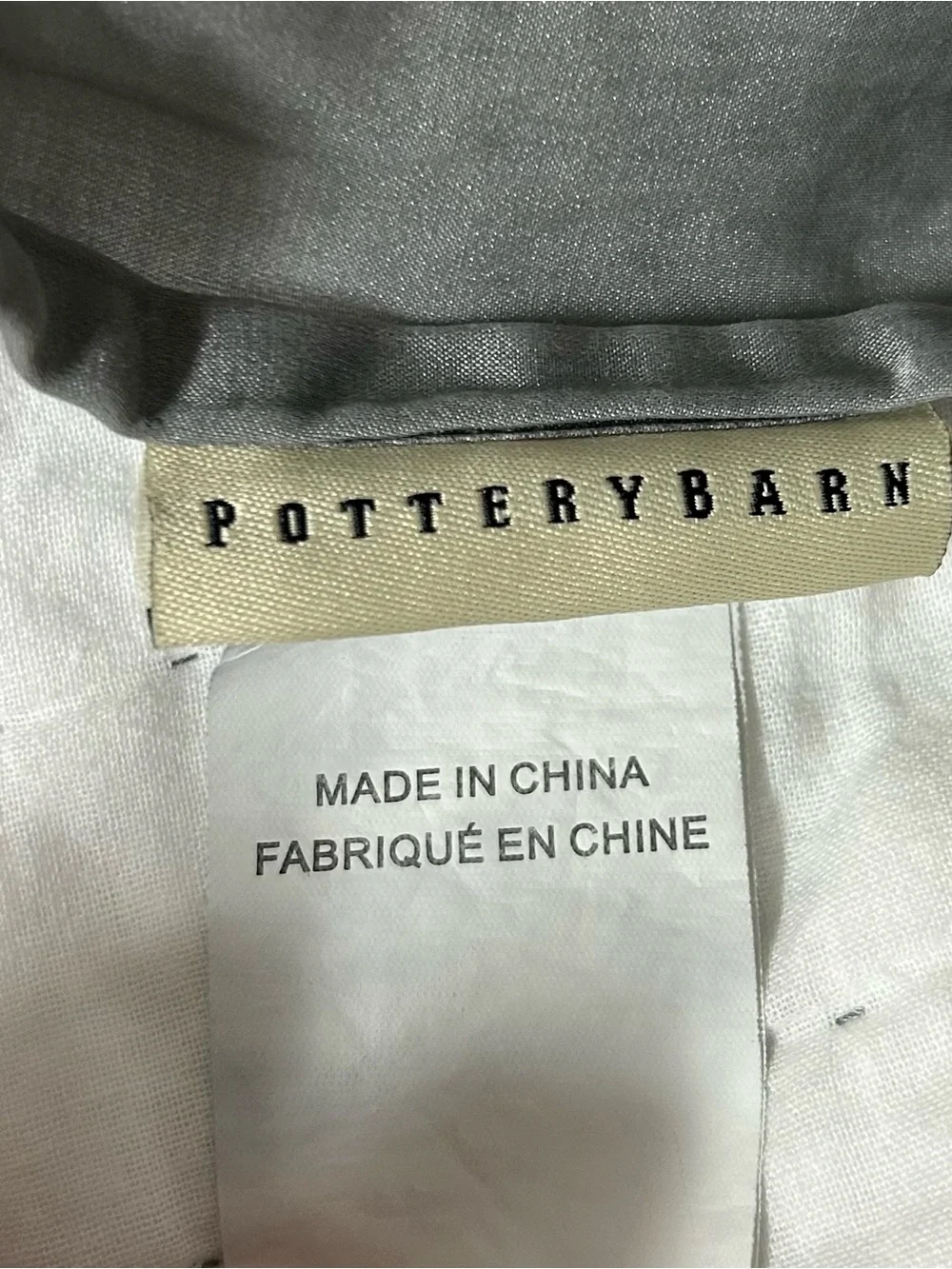 Pottery Barn Tencel Silk Channel Euro Shams Set of 2 Smoke Gray Button Closure